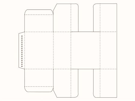 Коробка с тремя запорными клапанами сверху и снизу (чертеж развертки)