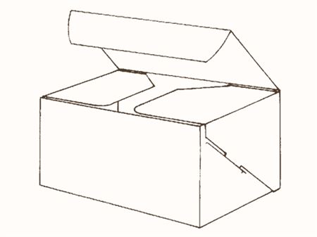 Коробка самосборная с верхним вставным клапаном и боковыми самозатворами