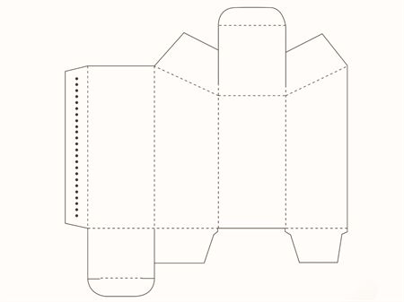 Коробка с запорными клапанами и наклонным верхом (чертеж развертки)