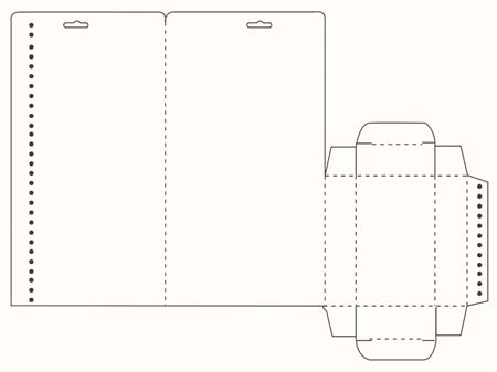 Коробка с широкой задней подвесной панелью (чертеж развертки)