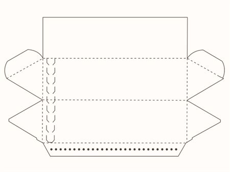 Треугольная коробка с отрывной полосой (макет развертки)