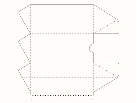 Треугольная коробка (макет развертки)