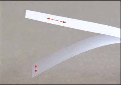 Определение направления волокна бумаги - сравнение полосок