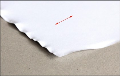 Определение направления волокна бумаги - тест ногтем