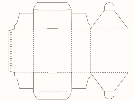 Коробка с дополнительным замком-язычком (чертеж разметки)