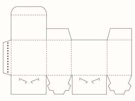 Коробка с двойными шлицевыми замками (чертеж развертки)