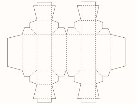 Коробка с удвоенными стенками (чертеж развертки)