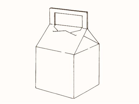 Коробка с ручкой и верхним затворным клапаном (склейка)