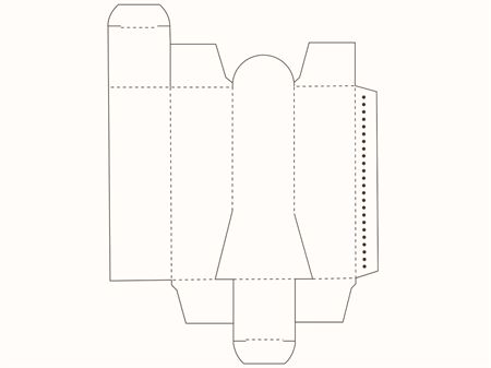 Коробка с модифицированной передней панелью (чертеж развертки)