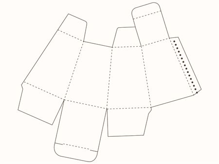 Коробка в форме усеченной пирамиды (чертеж развертки)