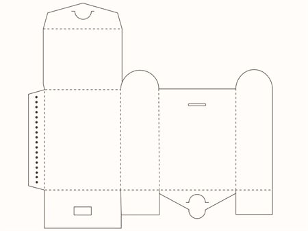 Коробка-сундучок с закругленным верхом (чертеж развертки)