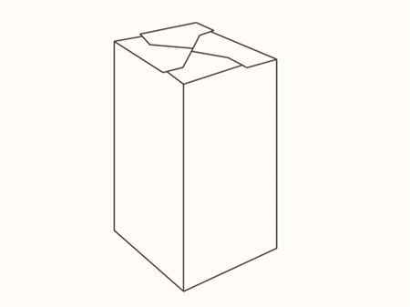 Коробка с верхними клапанами в виде треугольников
