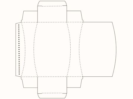 Коробка с вогнутыми / выпуклыми сторонами корпуса (чертеж развертки)