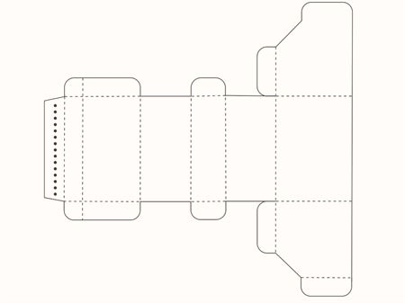Коробка с пятью боковыми гранями (чертеж развертки)