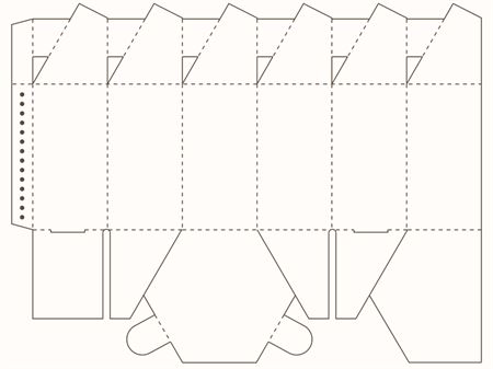Коробка шестигранная (чертеж развертки)