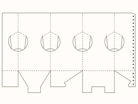 Обечайка с фиксаторами-окнами и дном из клапанов (чертеж развертки)
