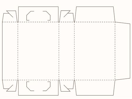 Коробка лоткового типа (чертеж развертки)