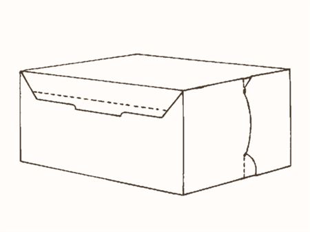 Коробка лоткового типа с приклеенной крышкой и отрывной полосой