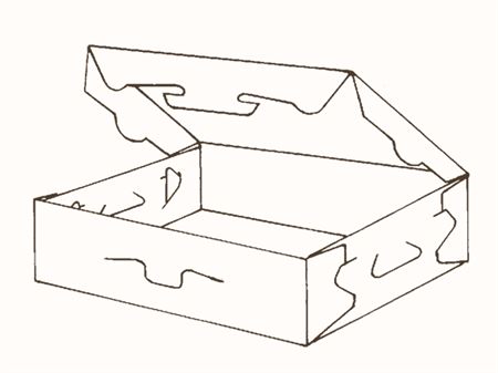 Коробка лоткового типа с тремя замками на крышке