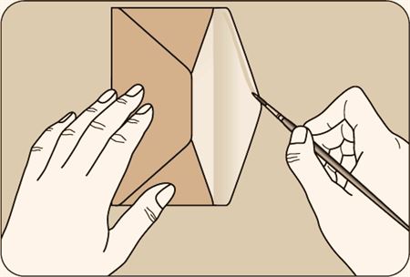 Бумажный конверт по шаблону - этап изготовления - 4